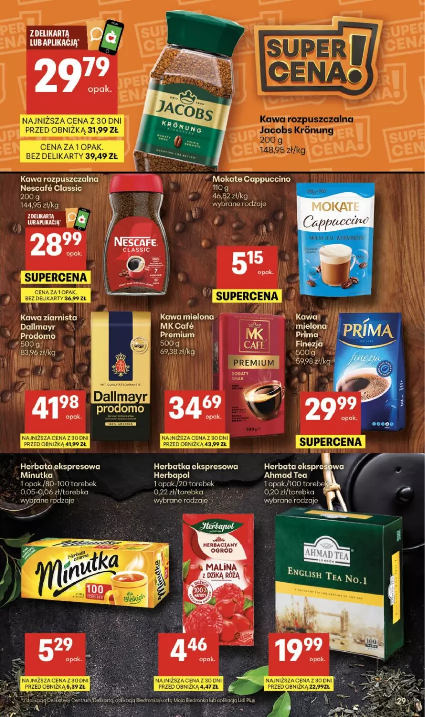 Gazetka promocyjna Delikatesy Centrum - Franczyza DC11 Czwartek - ważna 12.03 do 18.03.2026 - strona 29 - produkty: Cappuccino, Herbapol, Herbata, Kawa, Kawa mielona, Kawa rozpuszczalna, Kawa ziarnista, Koc, Torebka