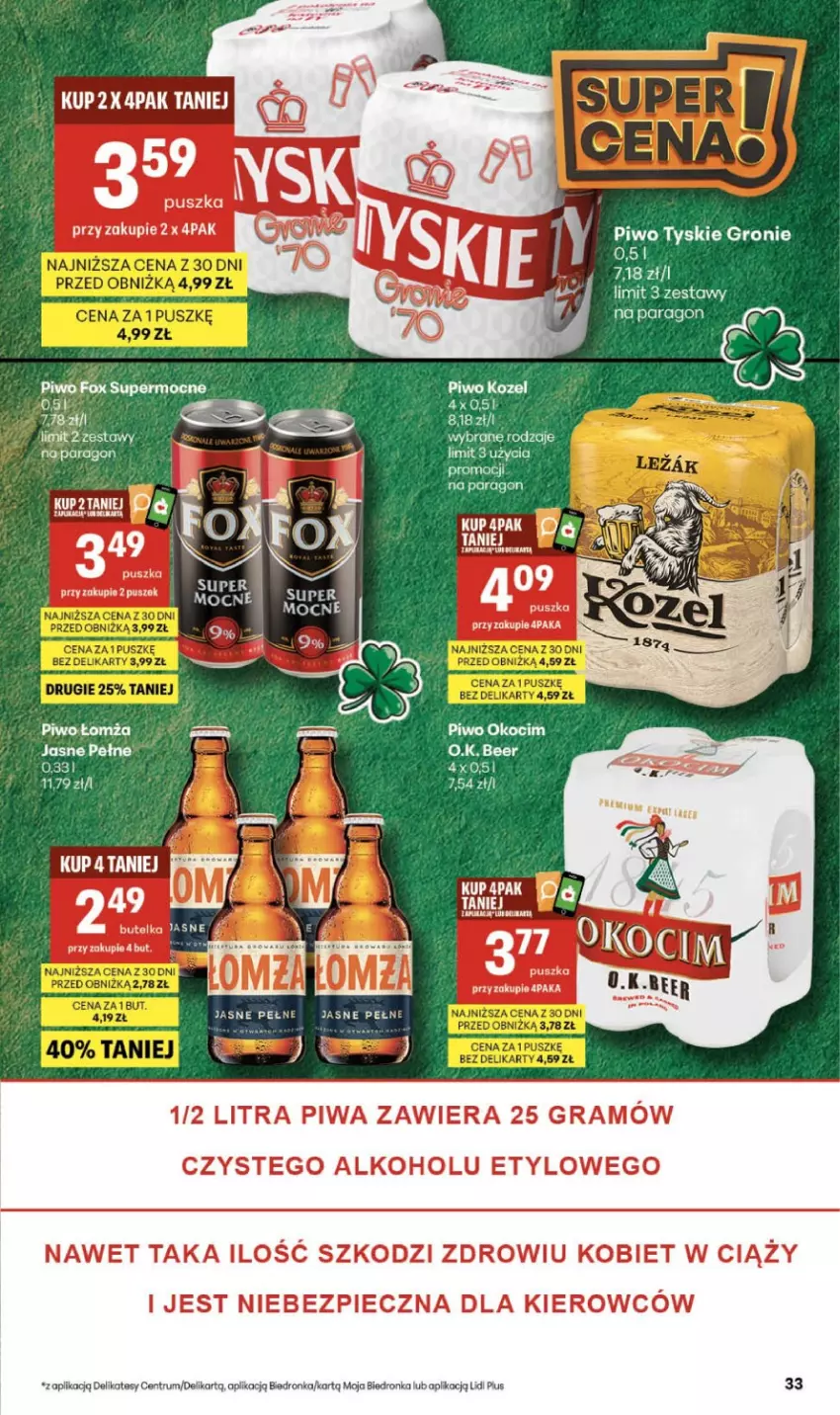 Gazetka promocyjna Delikatesy Centrum - Franczyza DC11 Czwartek - ważna 12.03 do 18.03.2026 - strona 33 - produkty: Gra, Kozel, Piec, Piwa, Piwo, Rum, Tyskie