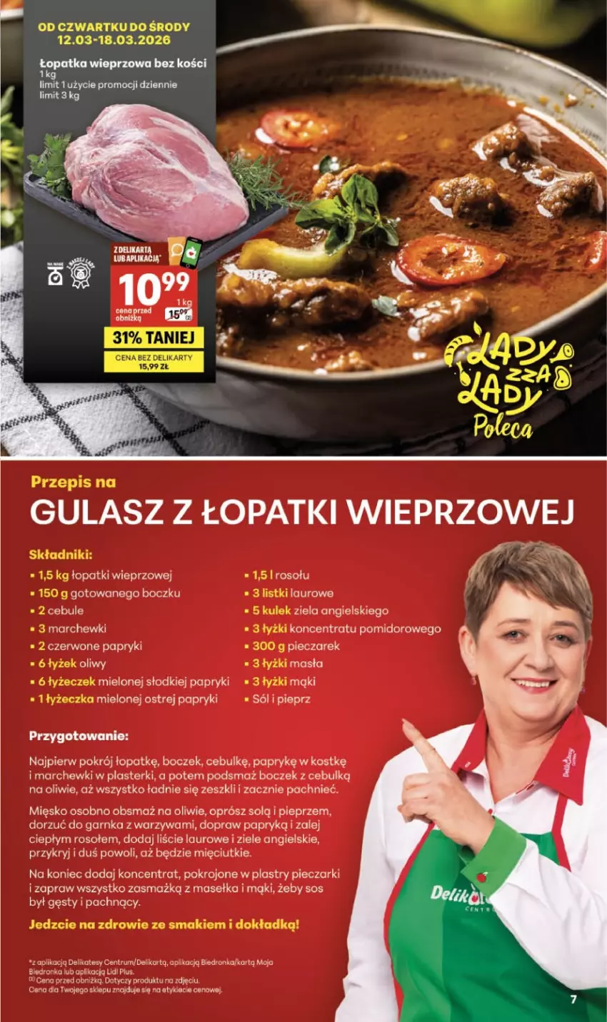 Gazetka promocyjna Delikatesy Centrum - Franczyza DC11 Czwartek - ważna 12.03 do 18.03.2026 - strona 7 - produkty: Boczek, Laur, Piec, Pieprz, Plasterki, Sól, Sos, Warzywa, Ziele angielskie
