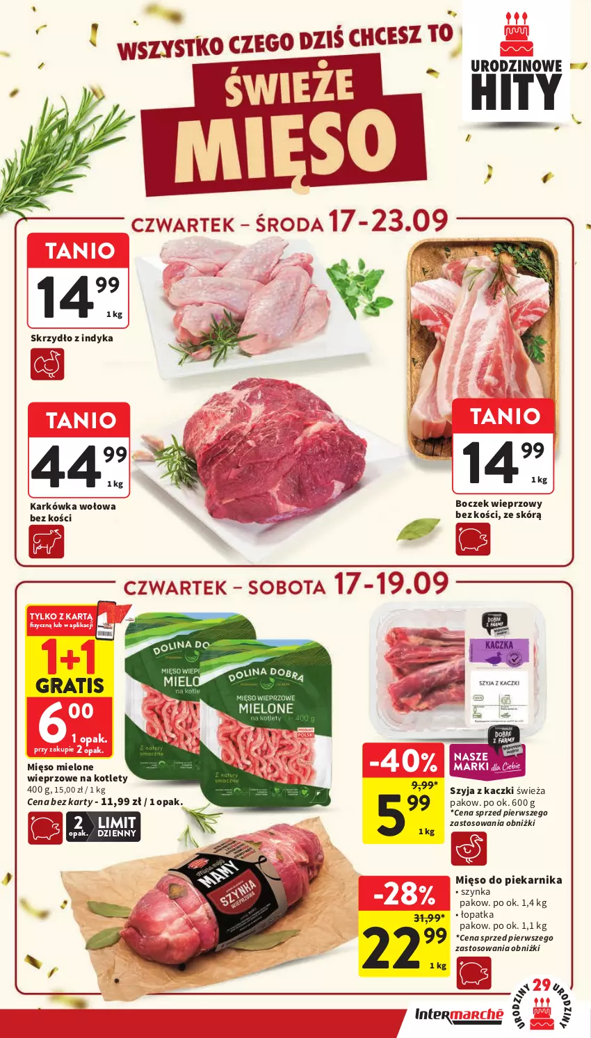 Gazetka promocyjna Intermarche - Gazetka promocyjna - ważna 17.09 do 23.09.2026 - strona 13 - produkty: Boczek, Boczek wieprzowy, Gra, Kotlet, Mięso, Mięso mielone, Piekarnik, Szynka