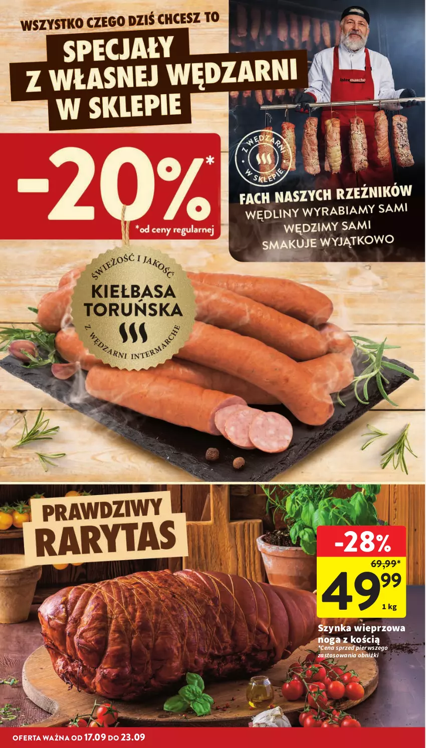 Gazetka promocyjna Intermarche - Gazetka promocyjna - ważna 17.09 do 23.09.2026 - strona 14 - produkty: Szynka, Szynka wieprzowa