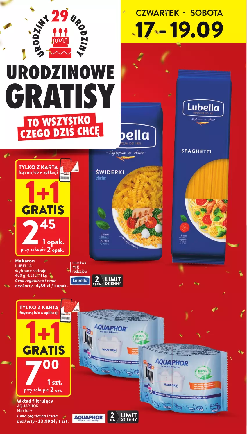 Gazetka promocyjna Intermarche - Gazetka promocyjna - ważna 17.09 do 23.09.2026 - strona 2 - produkty: Aquaphor, Bell, Bella, Gra, Lubella, Makaron, Wkład filtrujący
