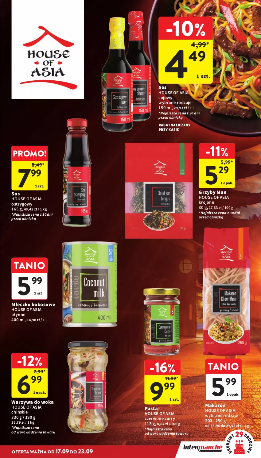Gazetka promocyjna Intermarche - Gazetka promocyjna - ważna 17.09 do 23.09.2026 - strona 35 - produkty: Grzyby, Grzyby mun, House of Asia, Kokos, Makaron, Mleczko, Sos, Warzywa, Warzywa do woka