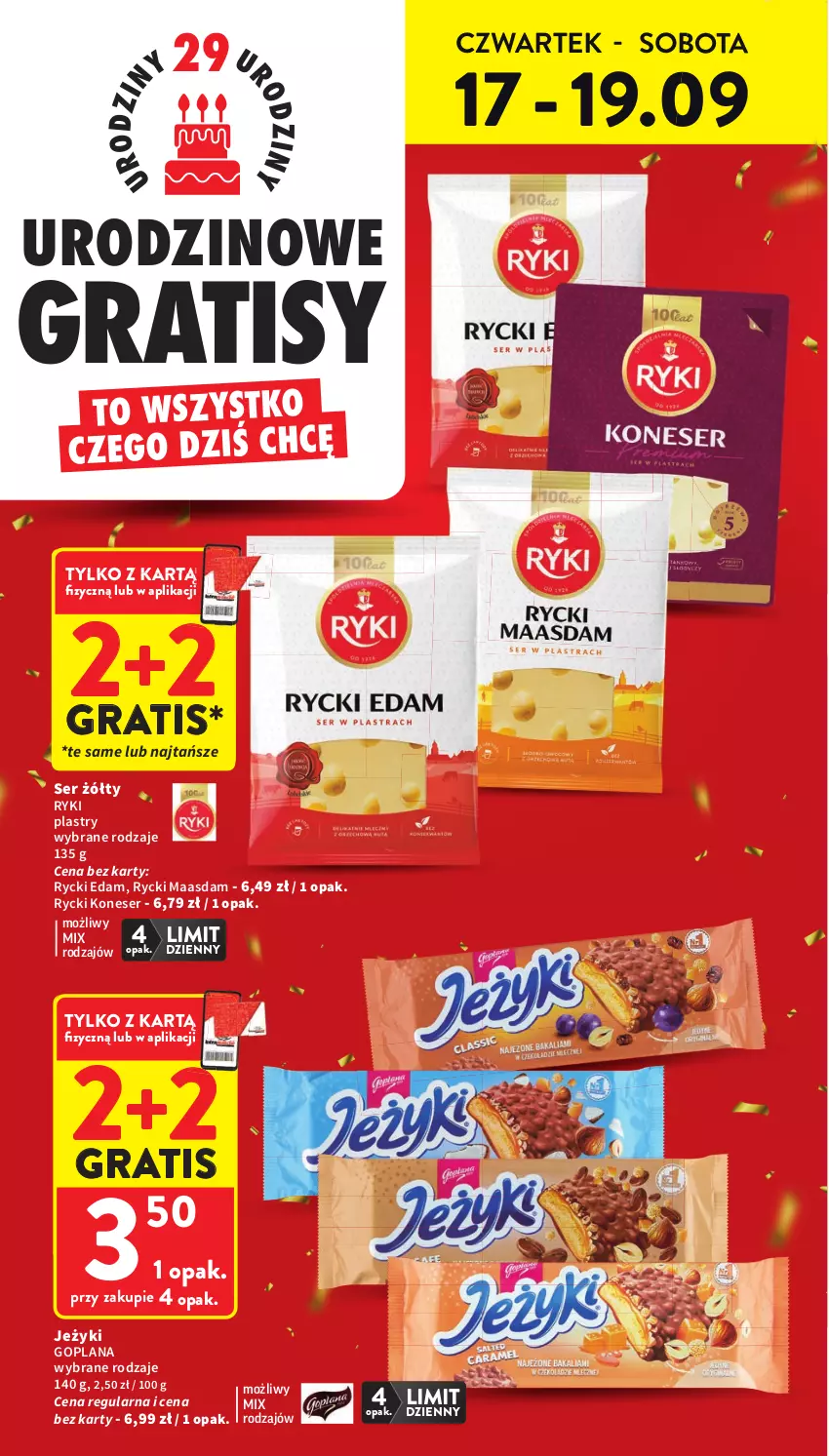 Gazetka promocyjna Intermarche - Gazetka promocyjna - ważna 17.09 do 23.09.2026 - strona 4 - produkty: Edam, Goplana, Gra, Jeżyki, LANA, Maasdam, Rycki Edam, Ser