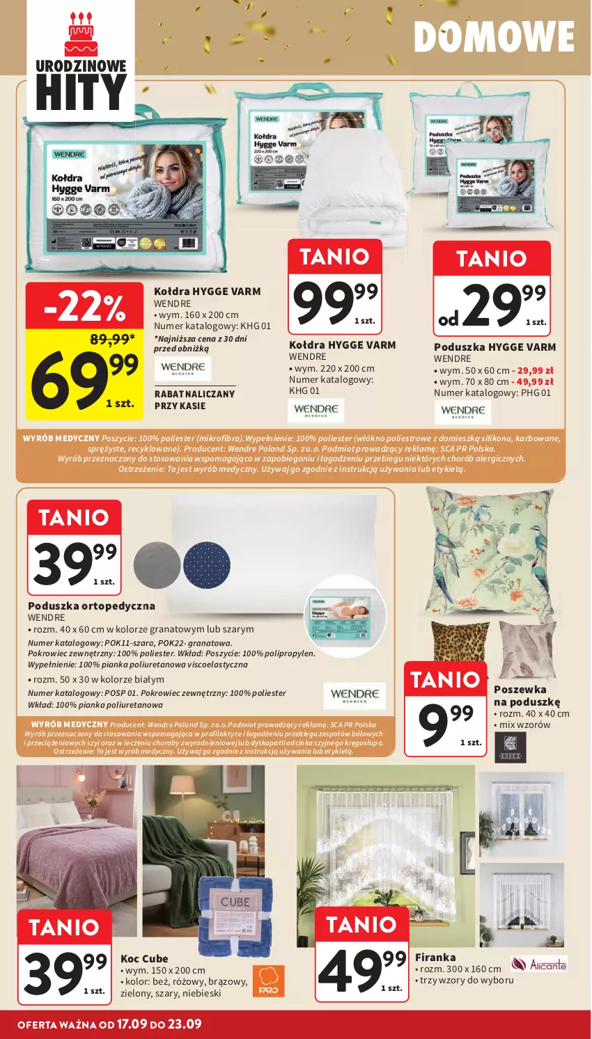 Gazetka promocyjna Intermarche - Gazetka promocyjna - ważna 17.09 do 23.09.2026 - strona 44 - produkty: Gra, Granat, Inka, K2, Koc, Kołdra, Poduszka, Pokrowiec, Poszewka, Top