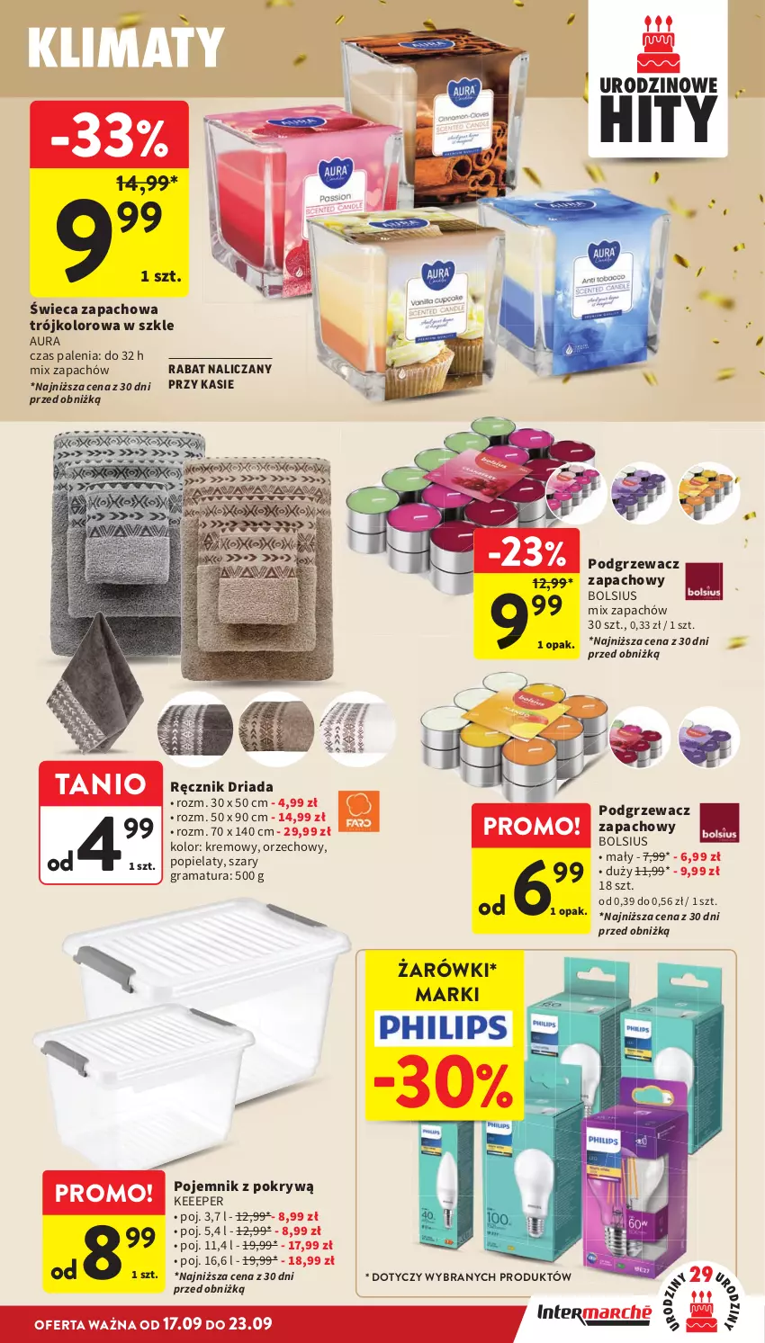 Gazetka promocyjna Intermarche - Gazetka promocyjna - ważna 17.09 do 23.09.2026 - strona 45 - produkty: Bols, Bolsius, Gra, Pojemnik, Rama, Ręcznik