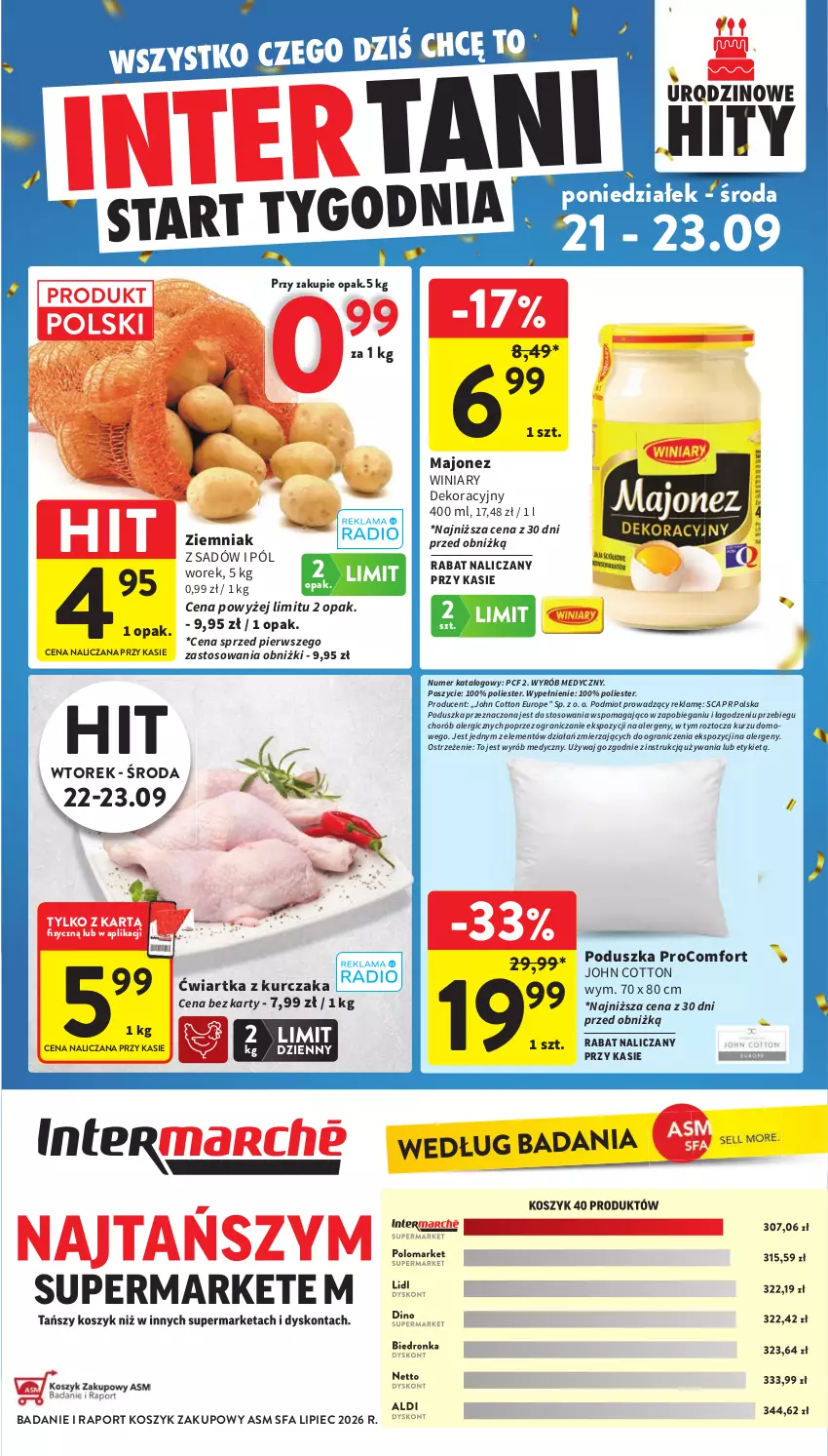 Gazetka promocyjna Intermarche - Gazetka promocyjna - ważna 17.09 do 23.09.2026 - strona 48 - produkty: Fa, Gra, Kosz, Kurczak, Majonez, Piec, Poduszka, Por, Winiary