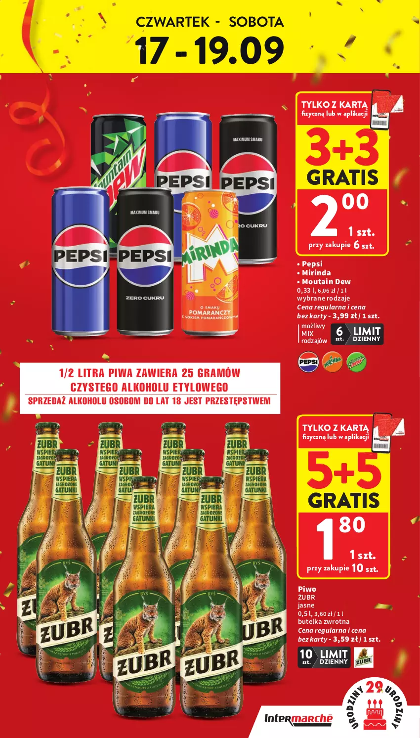 Gazetka promocyjna Intermarche - Gazetka promocyjna - ważna 17.09 do 23.09.2026 - strona 5 - produkty: Gra, Mirinda, Pepsi, Piwa, Piwo