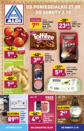 Gazetka promocyjna Aldi - Gazetka - ważna od 02.10 do 02.10.2021 - strona 1 - produkty: Mięso mielone, Krakus, Jaja, Mięsne specjały, Ziemniaki, Tera, Szampion, Toffifee, Znicz, Kiełbasa, Jaja z wolnego wybiegu, Mięso, Jabłka