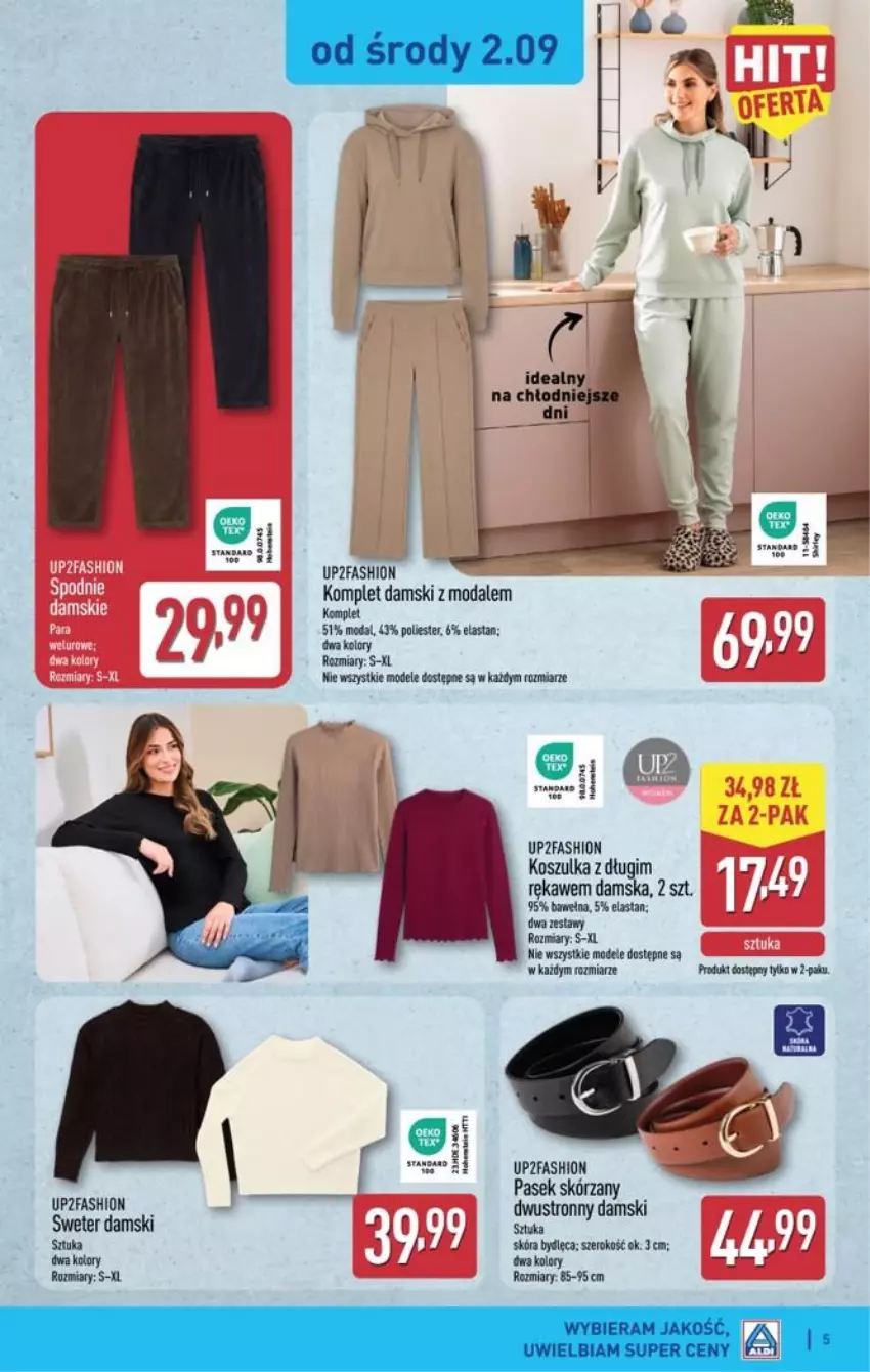 Gazetka promocyjna Aldi - Przygotuj się na kolejny tydzień - ważna 02.09 do 05.09.2026 - strona 5 - produkty: Fa, Kosz, Koszulka, Moda, Pasek, Sweter