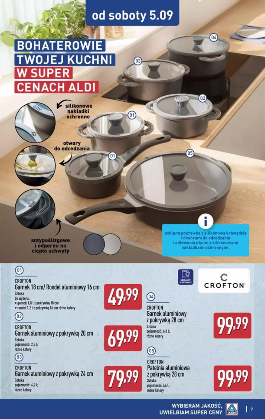 Gazetka promocyjna Aldi - Przygotuj się na kolejny tydzień - ważna 02.09 do 05.09.2026 - strona 9 - produkty: Garnek, Patelnia, Rondel
