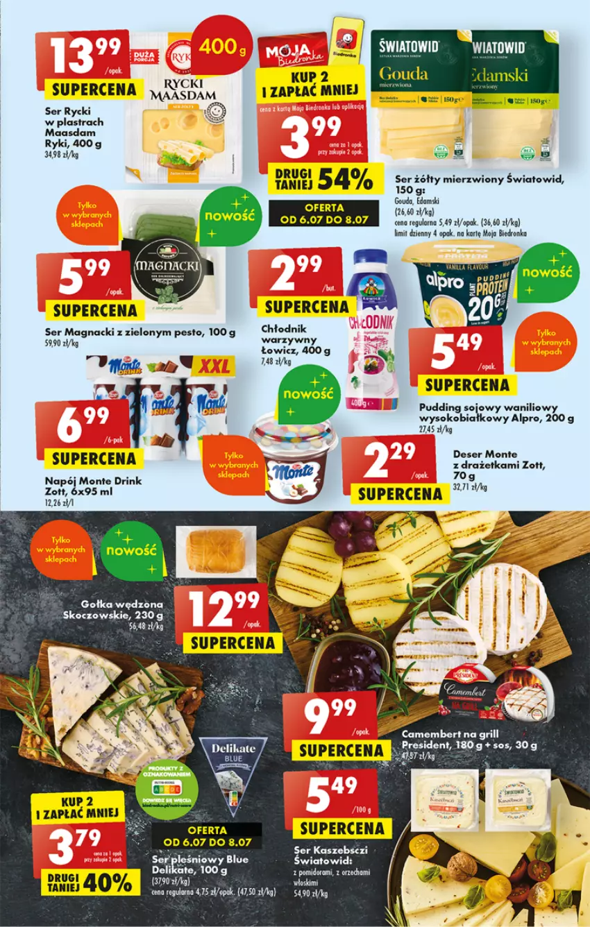 Gazetka promocyjna Biedronka - Od czwartku - ważna 13.07 do 19.07.2023 - strona 35 - produkty: Alpro, Deser, Edam, Gouda, Gra, Koc, Maasdam, Monte, Napój, Pudding, Ser, Sok, Zott