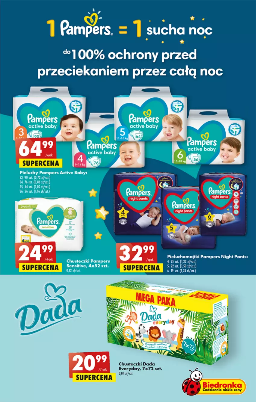 Gazetka promocyjna Biedronka - Od czwartku - ważna 13.07 do 19.07.2023 - strona 51 - produkty: Chusteczki, Dada, Majtki, Pampers, Pieluchomajtki