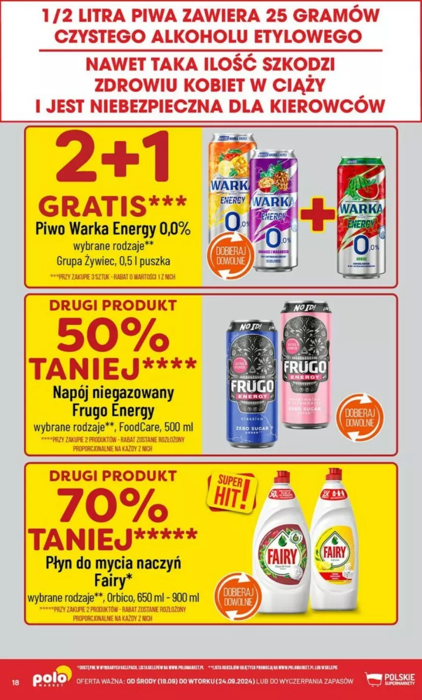 Gazetka promocyjna PoloMarket - ważna 18.09 do 24.09.2024 - strona 10 - produkty: Do mycia naczyń, Fa, Fairy, Gra, Napój, Napój niegazowany, Piwo, Płyn do mycia, Płyn do mycia naczyń, Warka