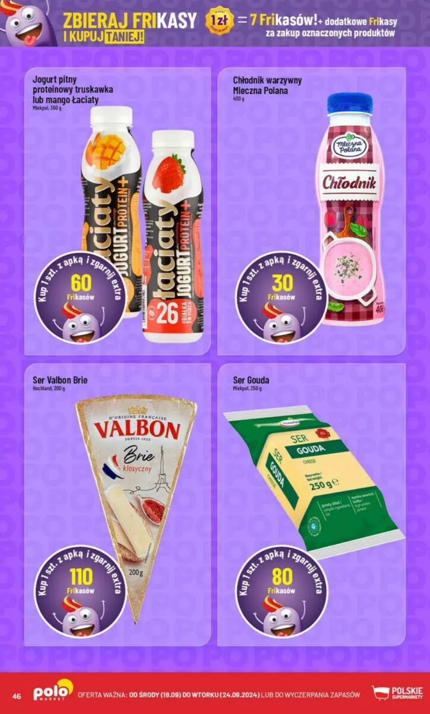 Gazetka promocyjna PoloMarket - ważna 18.09 do 24.09.2024 - strona 41 - produkty: Brie, Gouda, Jogurt, Jogurt pitny, LANA, Ser