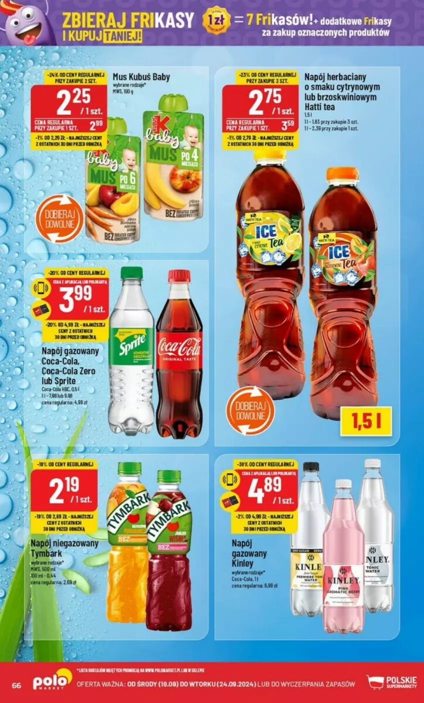 Gazetka promocyjna PoloMarket - ważna 18.09 do 24.09.2024 - strona 63 - produkty: Coca-Cola, Gala, Napój, Napój gazowany, Napój niegazowany, Por, Ser, Sprite, Tymbark