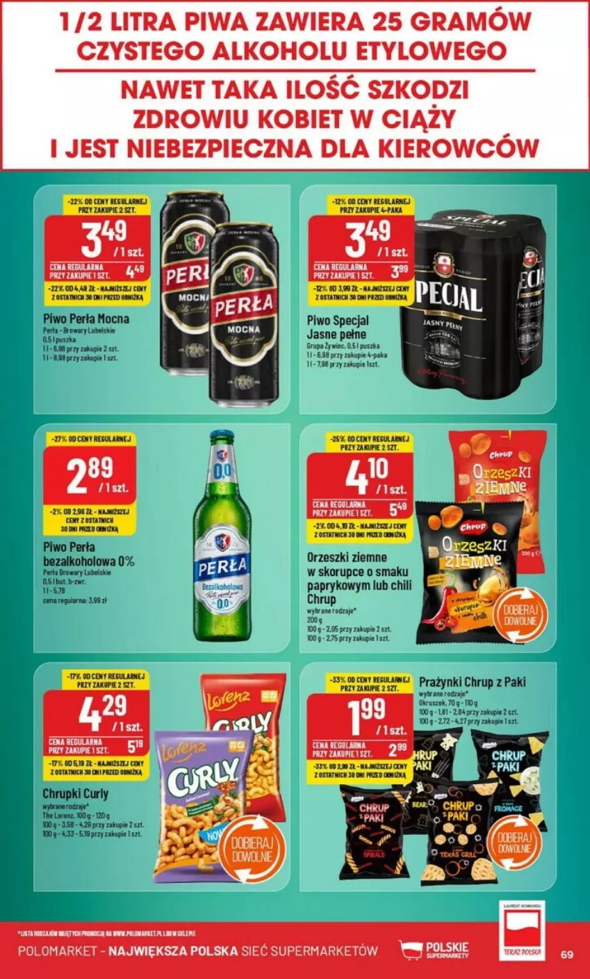 Gazetka promocyjna PoloMarket - ważna 18.09 do 24.09.2024 - strona 66 - produkty: Chrupki, Gra, Lorenz, Orzeszki, Orzeszki ziemne, Perła, Piec, Piwa, Piwo