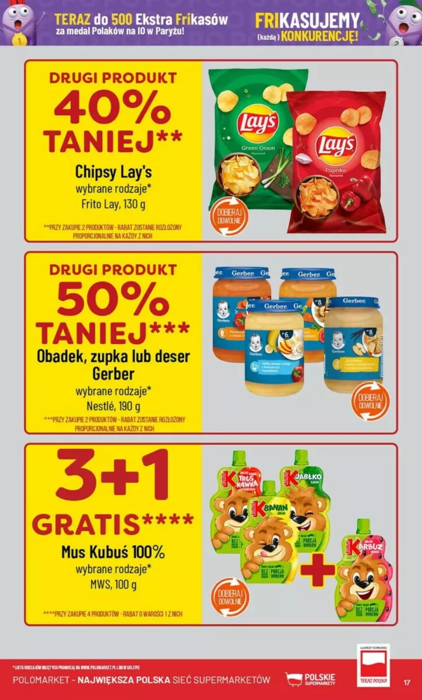 Gazetka promocyjna PoloMarket - ważna 18.09 do 24.09.2024 - strona 9 - produkty: Chipsy, Deser, Gerber, Kubuś, Mus, Ser