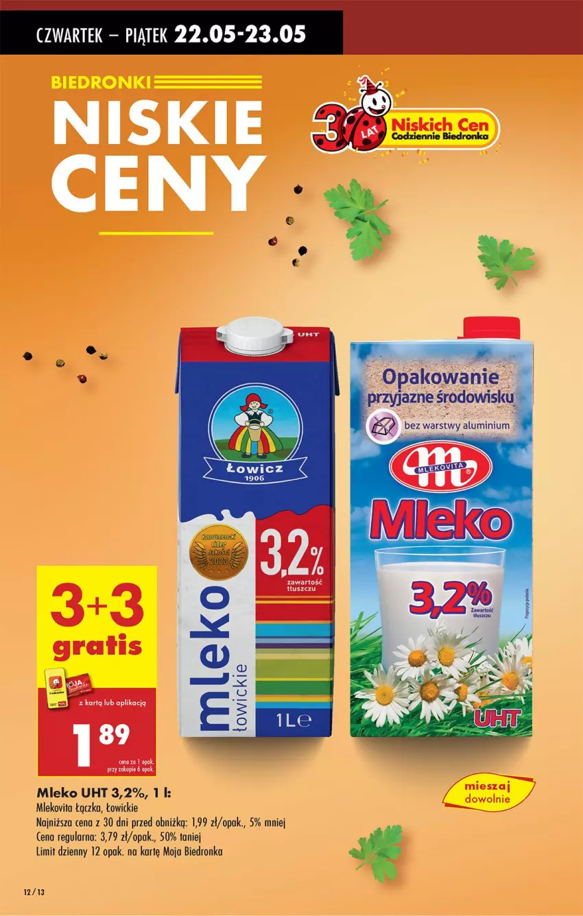 Gazetka promocyjna Biedronka - Od Czwartku - ważna 22.05 do 28.05.2025 - strona 14 - produkty: Mleko, Mlekovita