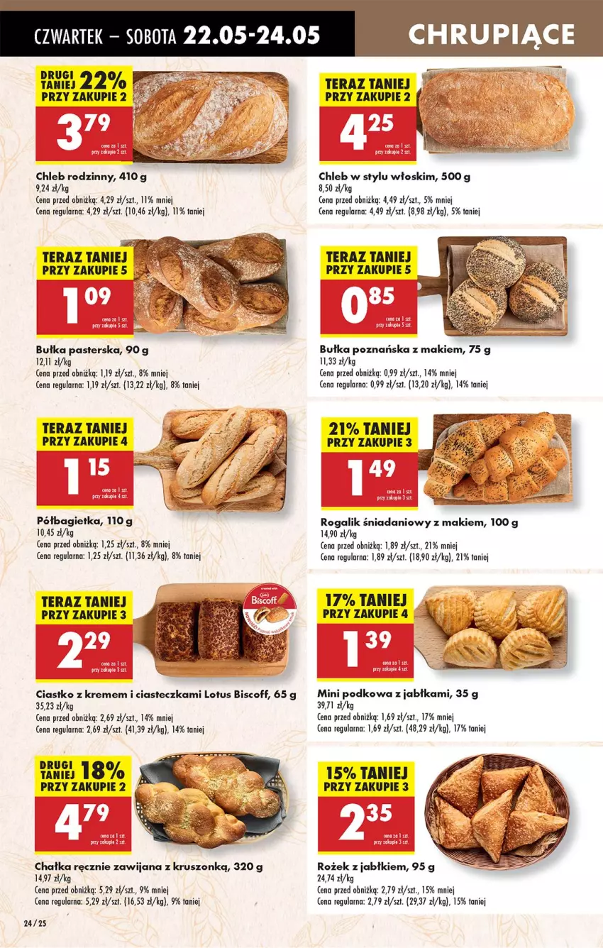 Gazetka promocyjna Biedronka - Od Czwartku - ważna 22.05 do 28.05.2025 - strona 30 - produkty: Bagietka, Bułka, Chleb, Danio, Fa, Jabłka, Półbagietka, Rogal, Tera