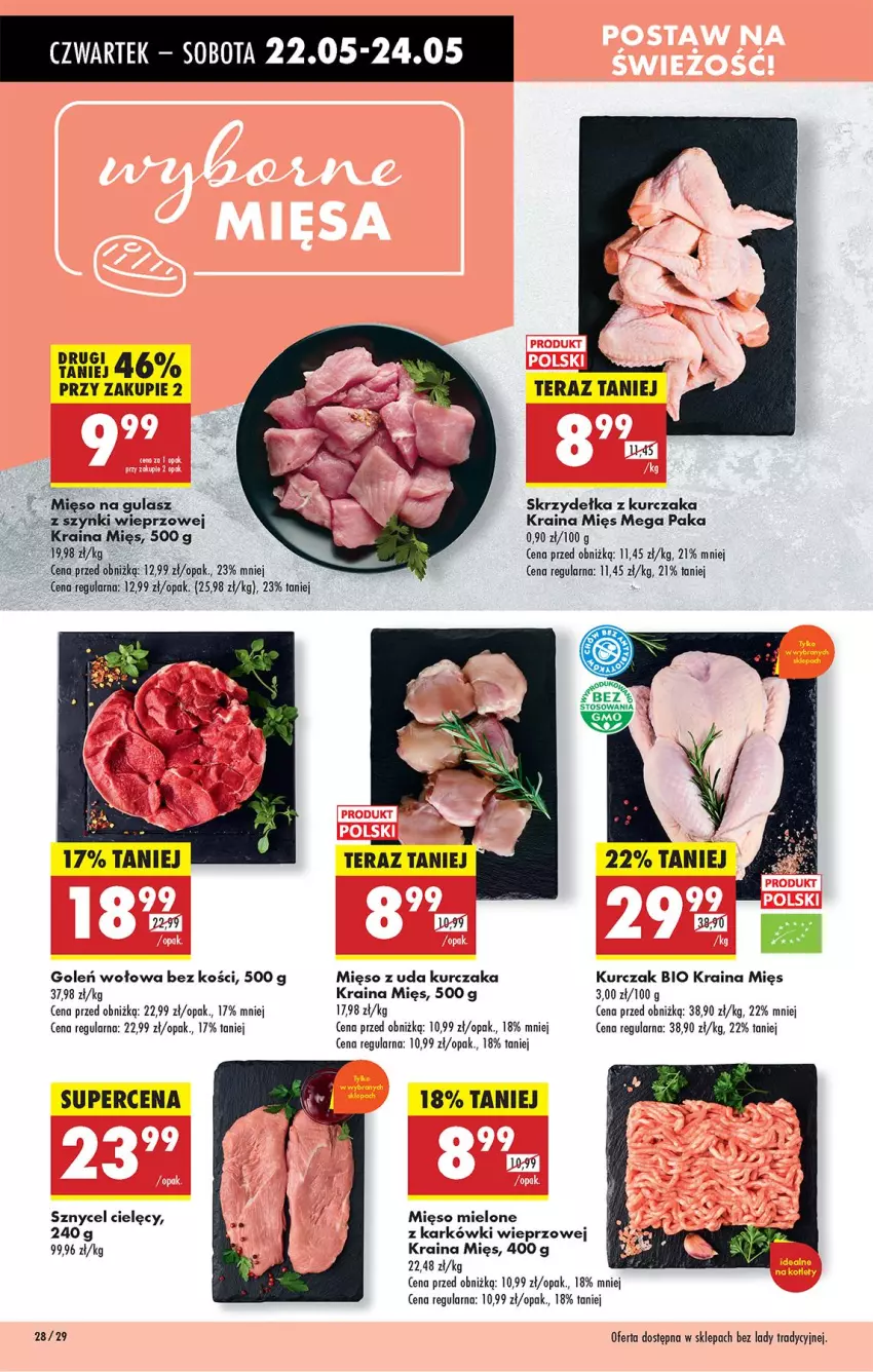 Gazetka promocyjna Biedronka - Od Czwartku - ważna 22.05 do 28.05.2025 - strona 34 - produkty: Kurczak, Mięso, Mięso mielone, Mięso na gulasz, Mięso z uda kurczaka, Skrzydełka z kurczaka, Tera