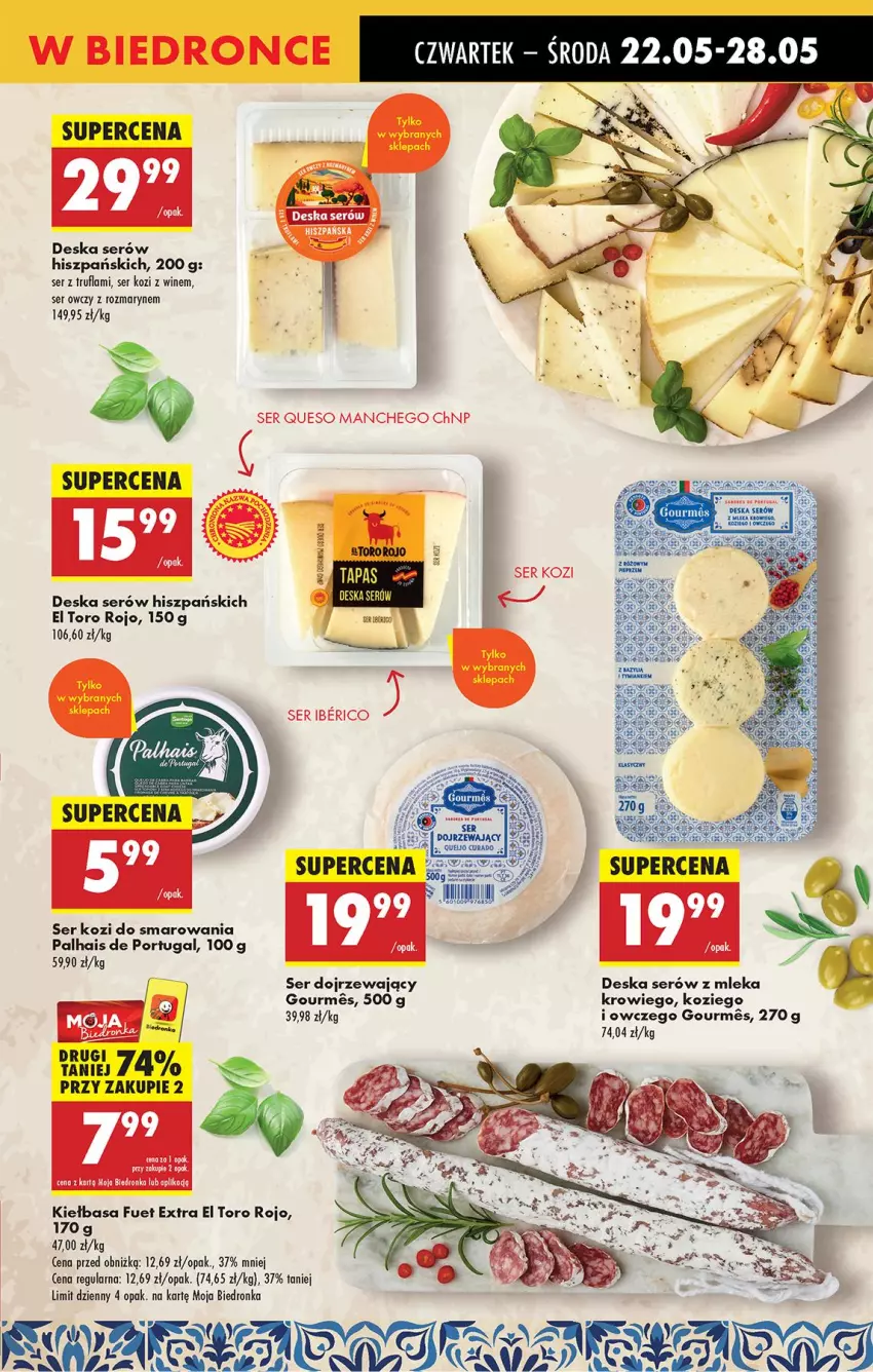 Gazetka promocyjna Biedronka - Od Czwartku - ważna 22.05 do 28.05.2025 - strona 43 - produkty: Deska serów, Fa, Kiełbasa, Por, Ser, Ser kozi, Ser owczy