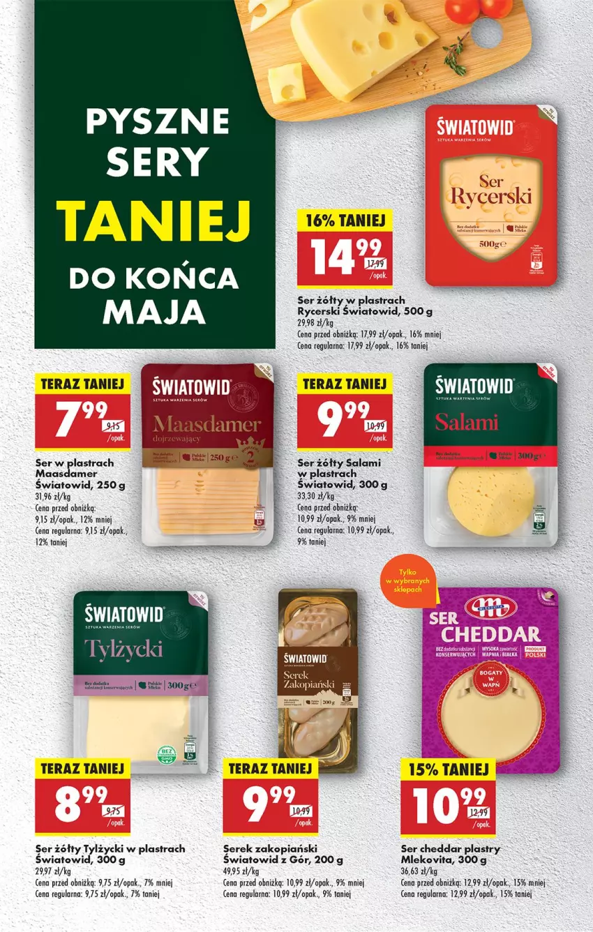 Gazetka promocyjna Biedronka - Od Czwartku - ważna 22.05 do 28.05.2025 - strona 52 - produkty: Cheddar, Fa, Maasdam, Mleko, Mlekovita, Salami, Ser, Serek, Tera