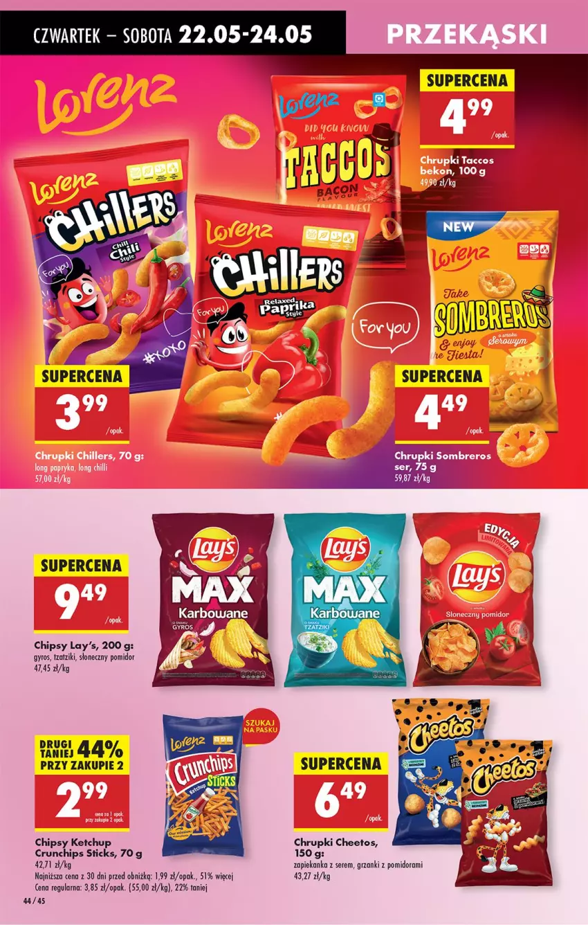Gazetka promocyjna Biedronka - Od Czwartku - ważna 22.05 do 28.05.2025 - strona 54 - produkty: Cheetos, Chipsy, Chrupki, Crunchips, Gyros, Ketchup, Ser, Zapiekanka