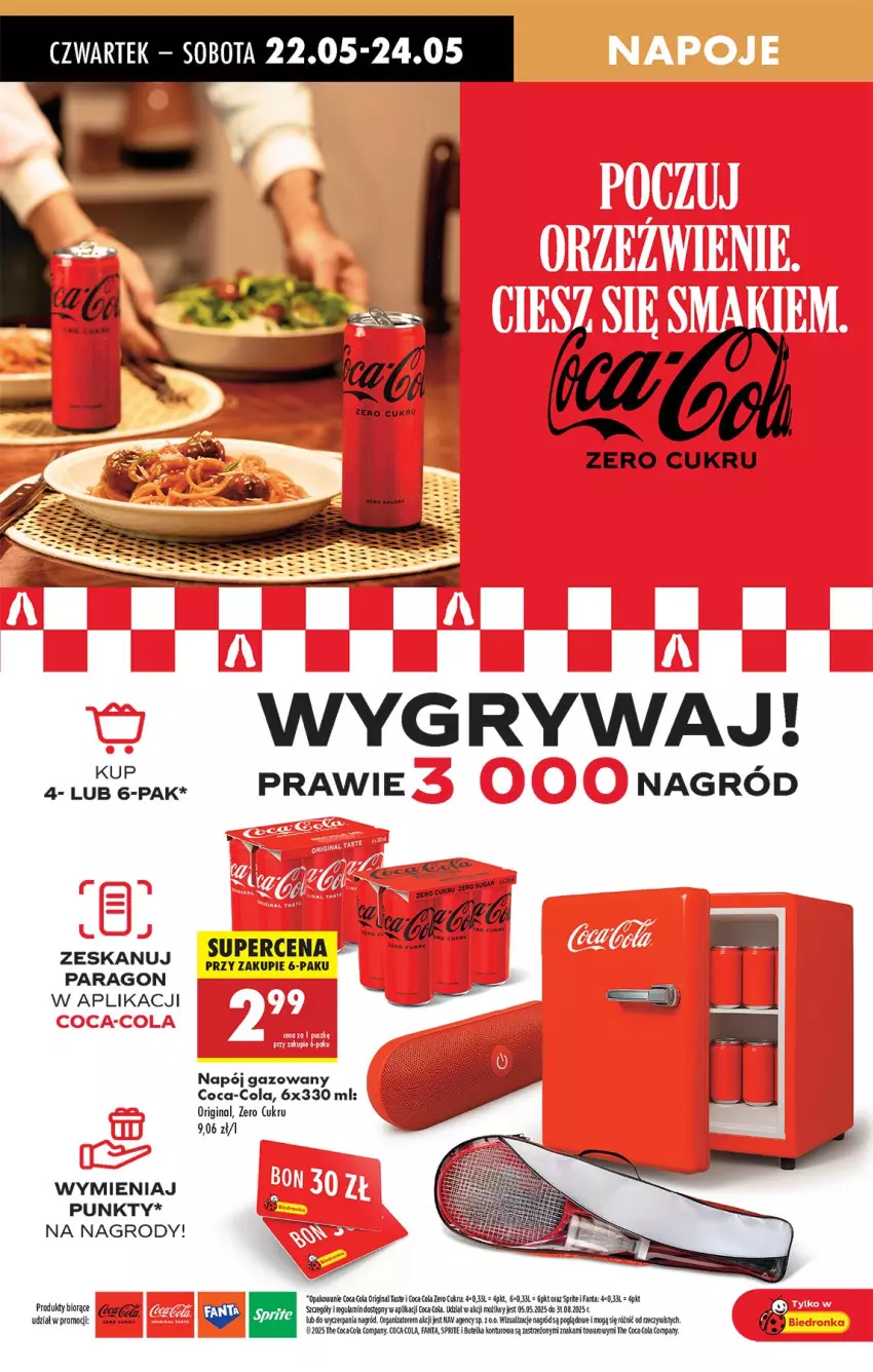 Gazetka promocyjna Biedronka - Od Czwartku - ważna 22.05 do 28.05.2025 - strona 62 - produkty: Coca-Cola, Fa, Fanta, Gin, Gry, Napój, Napój gazowany, Sprite