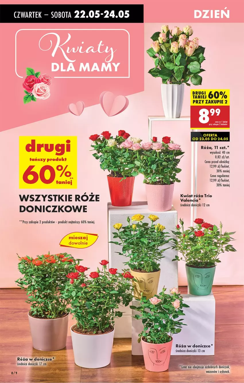 Gazetka promocyjna Biedronka - Od Czwartku - ważna 22.05 do 28.05.2025 - strona 8 - produkty: Bukiet, Róża, Sok, Wazon
