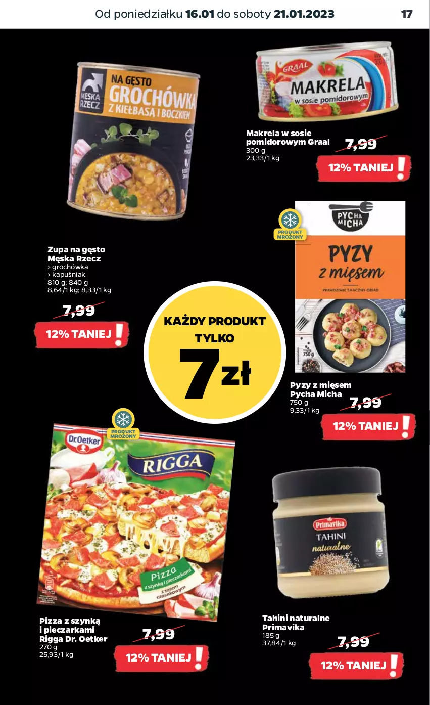 Gazetka promocyjna Netto - Artykuły spożywcze - ważna 16.01 do 21.01.2023 - strona 17 - produkty: Dr. Oetker, Gra, Graal, Groch, Piec, Pieczarka, Pizza, Prima, Primavika, Sos, Zupa