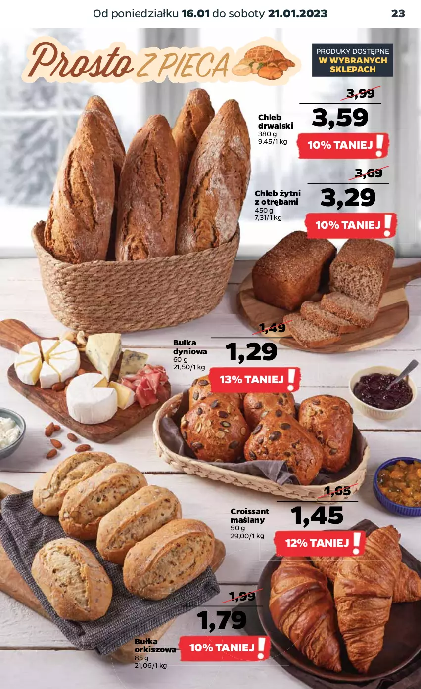 Gazetka promocyjna Netto - Artykuły spożywcze - ważna 16.01 do 21.01.2023 - strona 23 - produkty: Bułka, Chleb, Croissant