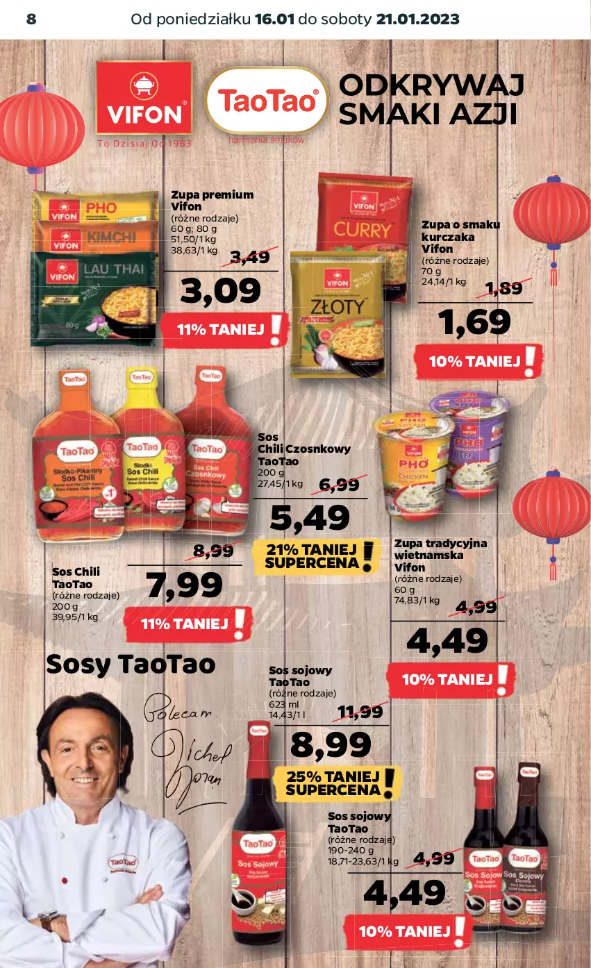 Gazetka promocyjna Netto - Artykuły spożywcze - ważna 16.01 do 21.01.2023 - strona 8 - produkty: Kurczak, Sos, Sos sojowy, TaoTao, Zupa