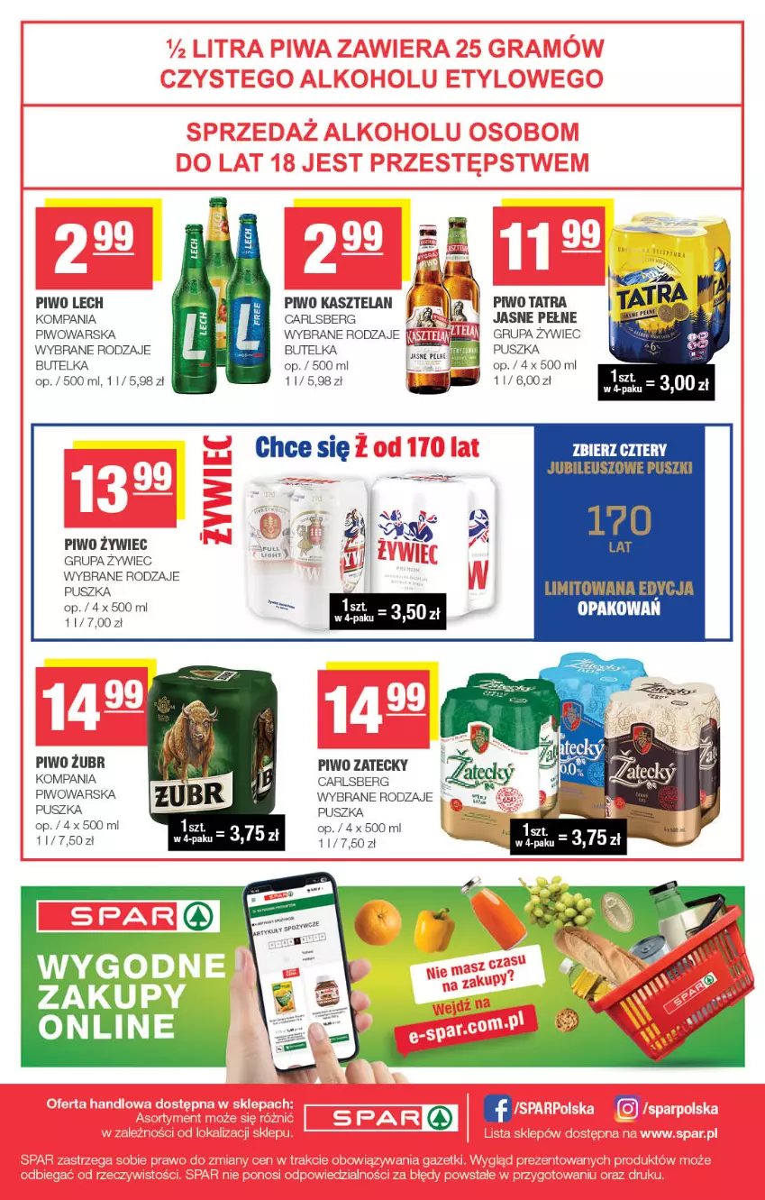 Gazetka promocyjna Spar - Spar - ważna 23.09 do 04.10.2026 - strona 8 - produkty: Carlsberg, Kasztelan, Piwo, Tatra