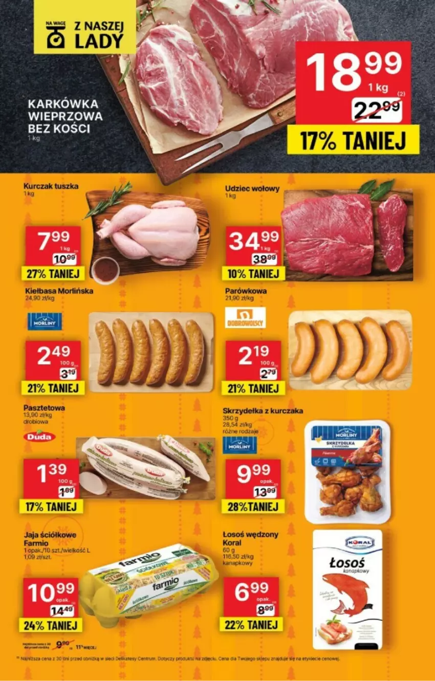 Gazetka promocyjna Delikatesy Centrum - ważna 21.12 do 24.12.2023 - strona 2 - produkty: Fa, Jaja, Kiełbasa, Kurczak, Skrzydełka z kurczaka