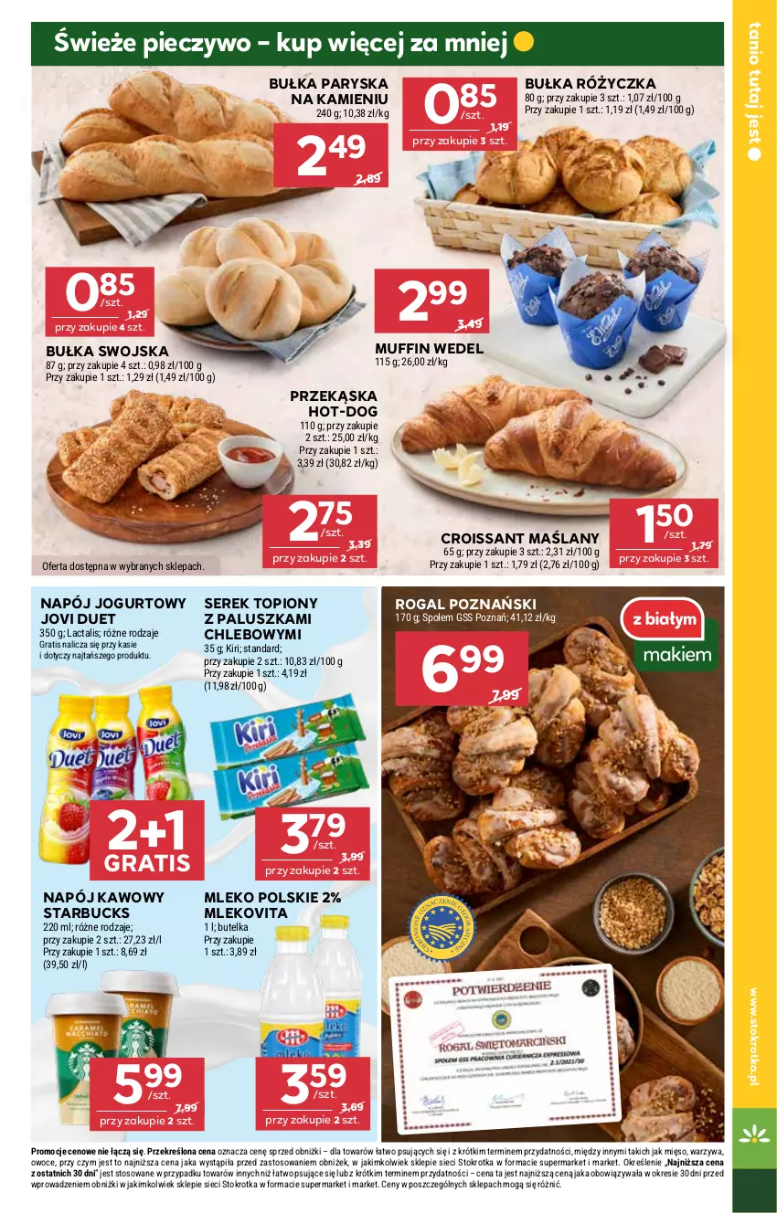 Gazetka promocyjna Stokrotka - Market - ważna 23.10 do 29.10.2025 - strona 5 - produkty: Bułka, Chleb, Croissant, Gra, Jogurt, Mięso, Mleko, Mlekovita, Napój, Napój jogurtowy, Owoce, Piec, Pieczywo, Rogal, Ser, Serek, Top, Warzywa
