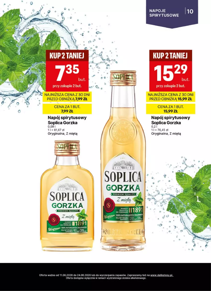 Gazetka promocyjna Delikatesy Centrum - Delibarek DC24-DC25 - ważna 11.06 do 24.06.2026 - strona 10 - produkty: Fa, Gin, Napój, Napoje, Rama, Soplica