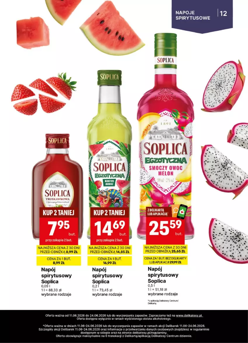 Gazetka promocyjna Delikatesy Centrum - Delibarek DC24-DC25 - ważna 11.06 do 24.06.2026 - strona 12 - produkty: Napój, Rama, Rum, Soplica, Tran