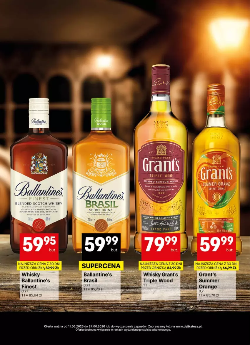 Gazetka promocyjna Delikatesy Centrum - Delibarek DC24-DC25 - ważna 11.06 do 24.06.2026 - strona 15 - produkty: Ballantine's, Fa, Gra, Grant's, Rama, Whisky