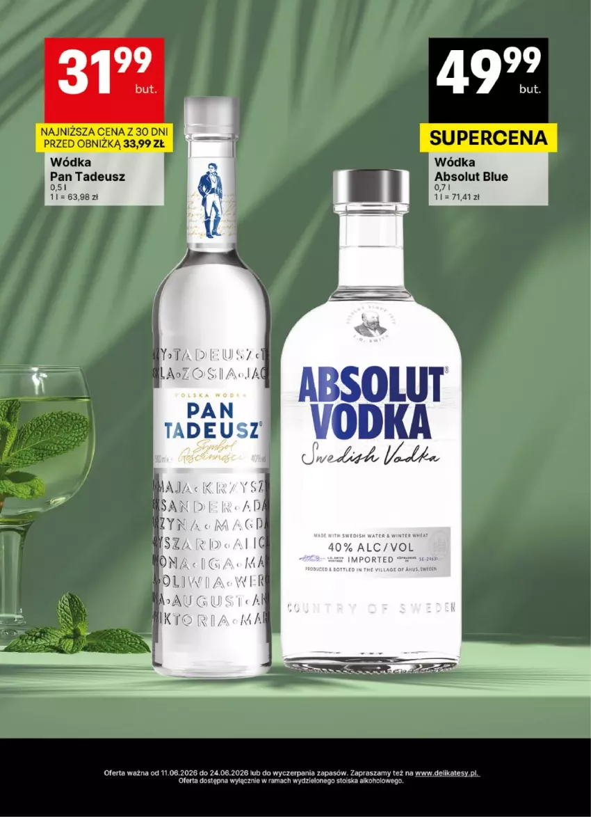 Gazetka promocyjna Delikatesy Centrum - Delibarek DC24-DC25 - ważna 11.06 do 24.06.2026 - strona 7 - produkty: Absolut, Fa, Por, Rama, Wódka