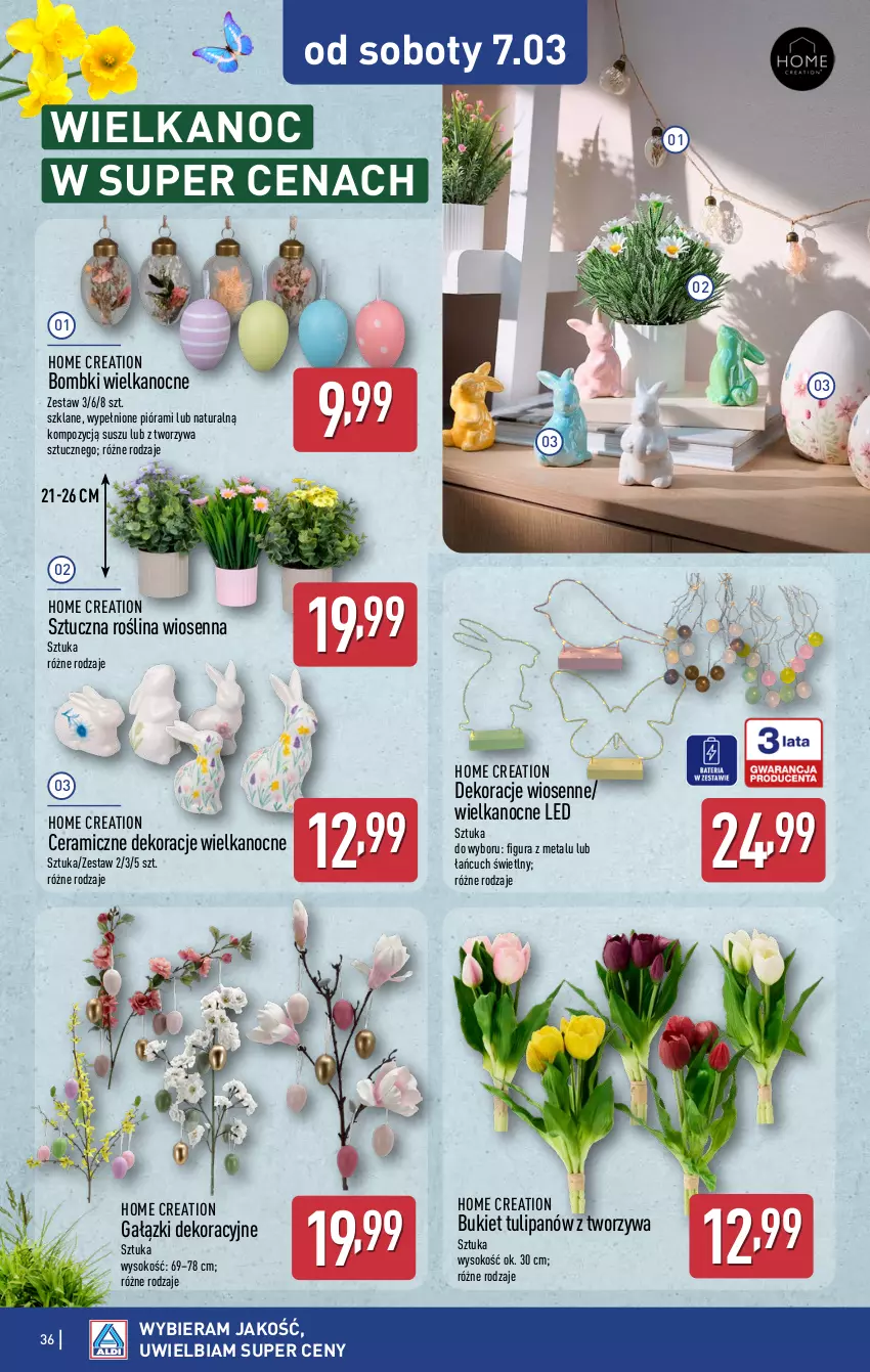Gazetka promocyjna Aldi - Pełna oferta - ważna 02.03 do 07.03.2026 - strona 36 - produkty: Bombki, Bukiet, Sok, Tulipan