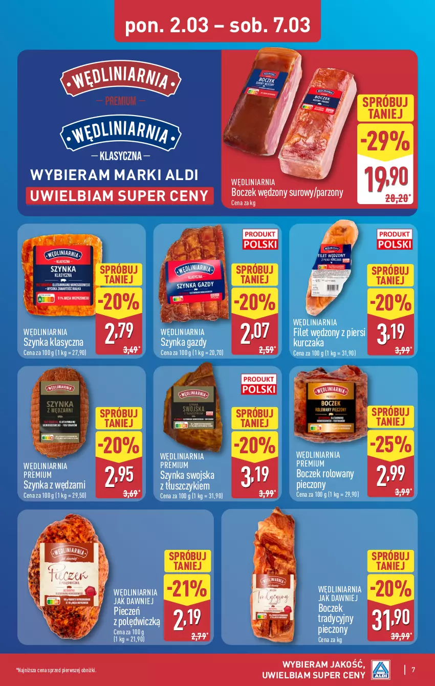 Gazetka promocyjna Aldi - Pełna oferta - ważna 02.03 do 07.03.2026 - strona 7 - produkty: Boczek, Kurczak, Piec, Szynka