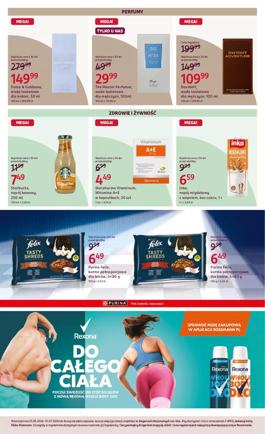 Gazetka promocyjna Rossmann - Gazetka promocyjna Rossmanna - ważna 25.06 do 01.07.2026 - strona 8 - produkty: Davidoff, Felix, Inka, Napój, Perfum, Por, Pur, Purina, Woda, Woda toaletowa, Zdrowie