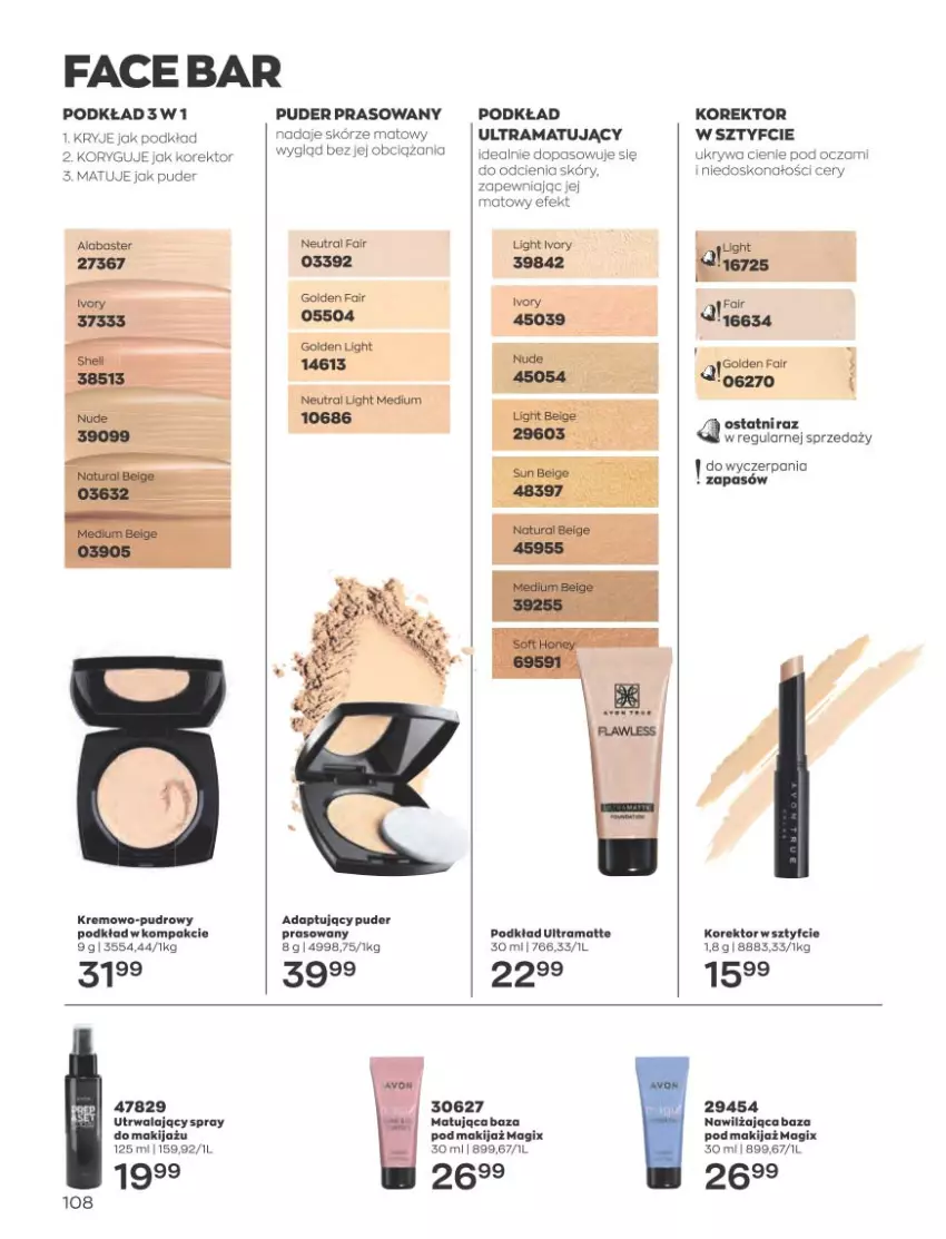 Gazetka promocyjna Avon - Katalog Avon 5/2023 kampania maj - ważna 01.05 do 31.05.2023 - strona 108 - produkty: Fa, Makijaż, Podkład, Puder, Puder prasowany, Rama