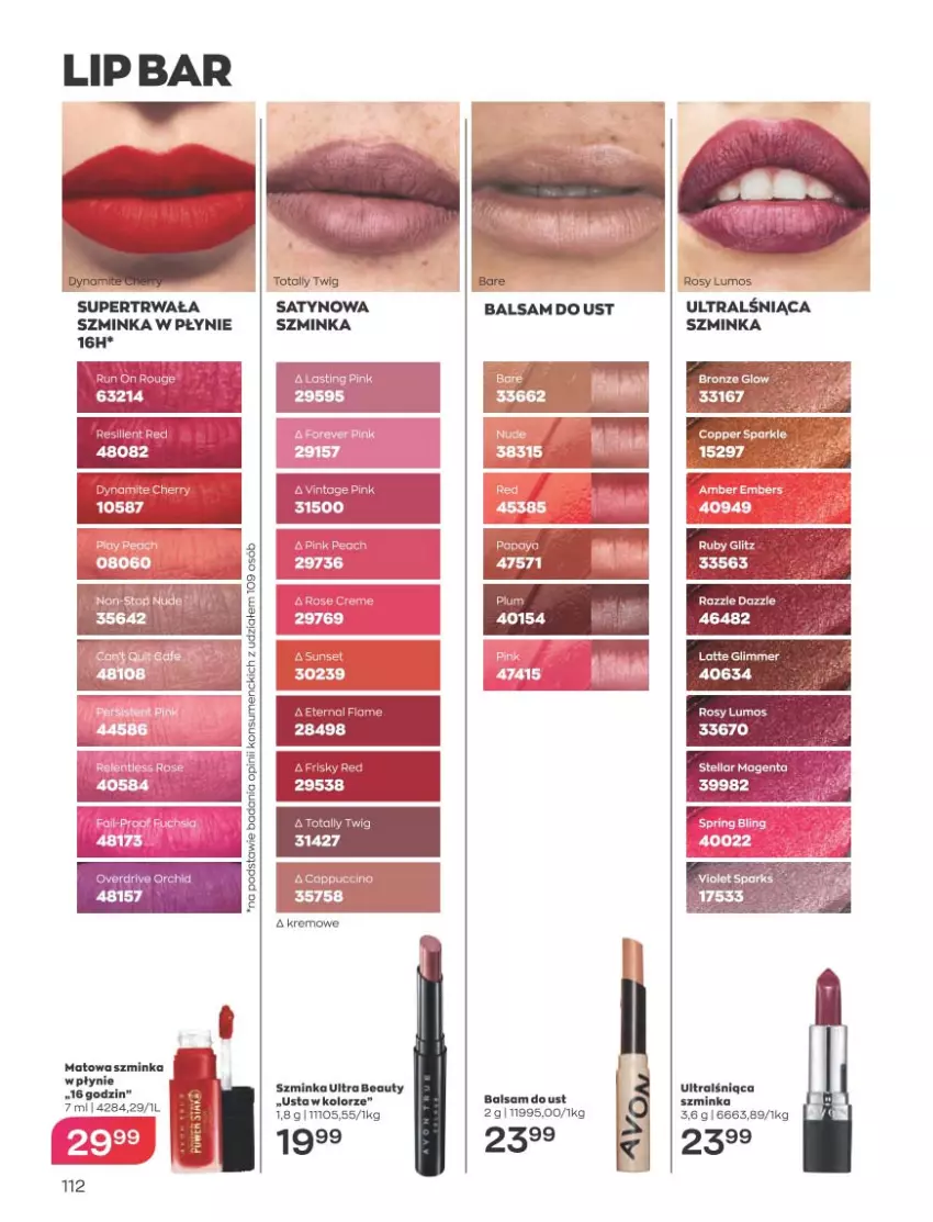 Gazetka promocyjna Avon - Katalog Avon 5/2023 kampania maj - ważna 01.05 do 31.05.2023 - strona 112 - produkty: Balsam do ust, Cappuccino, Inka, Szminka