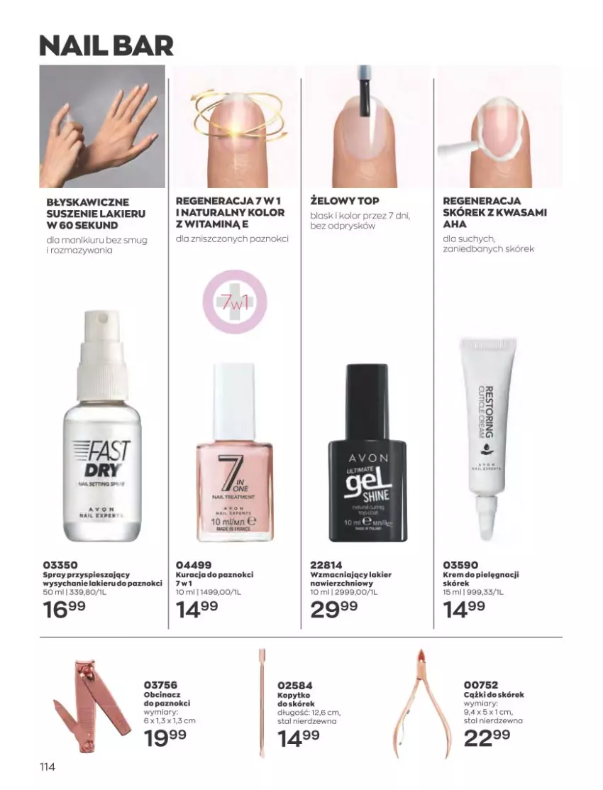 Gazetka promocyjna Avon - Katalog Avon 5/2023 kampania maj - ważna 01.05 do 31.05.2023 - strona 114 - produkty: Kopytka, Lakier, Top, Wasa