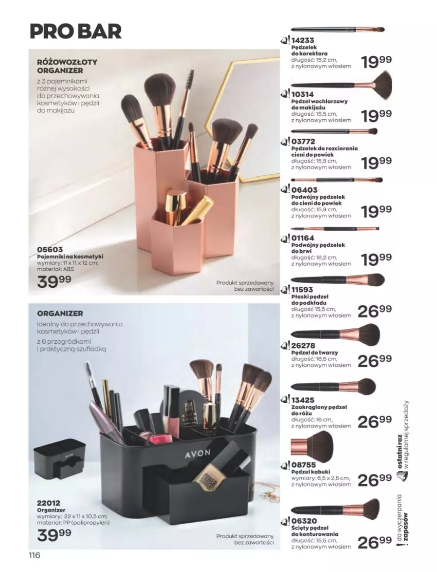 Gazetka promocyjna Avon - Katalog Avon 5/2023 kampania maj - ważna 01.05 do 31.05.2023 - strona 116 - produkty: Makijaż, Organizer, Płaski pędzel, Podkład, Pojemnik, Sok