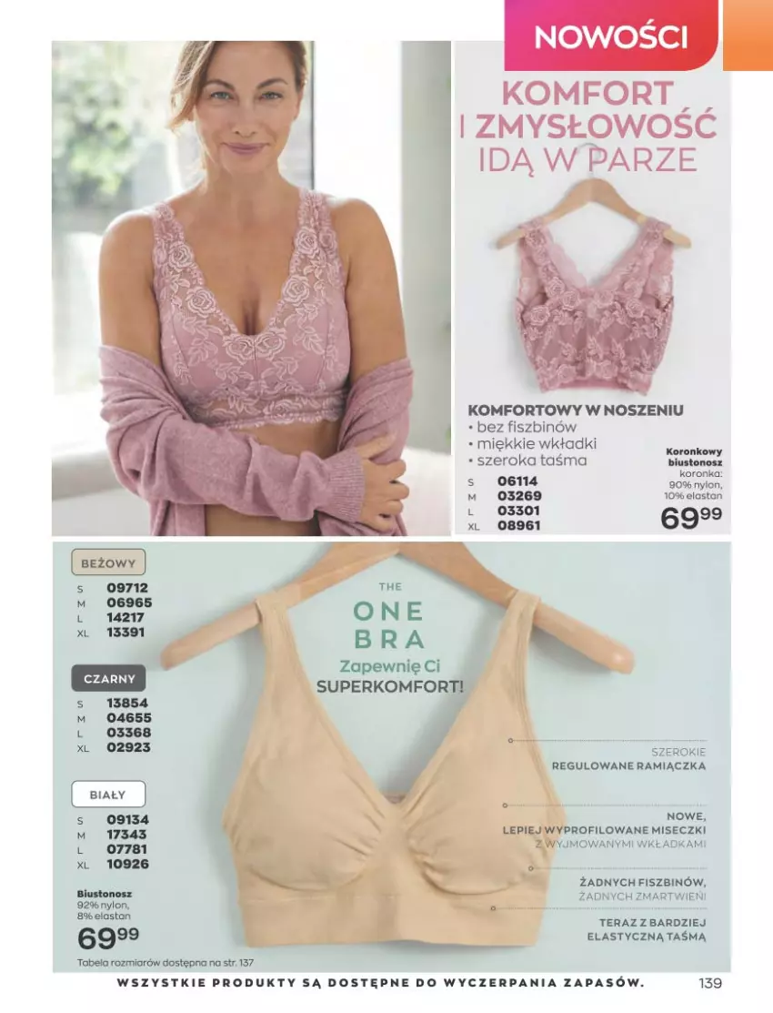 Gazetka promocyjna Avon - Katalog Avon 5/2023 kampania maj - ważna 01.05 do 31.05.2023 - strona 139 - produkty: Biustonosz, Tera, Wkładki