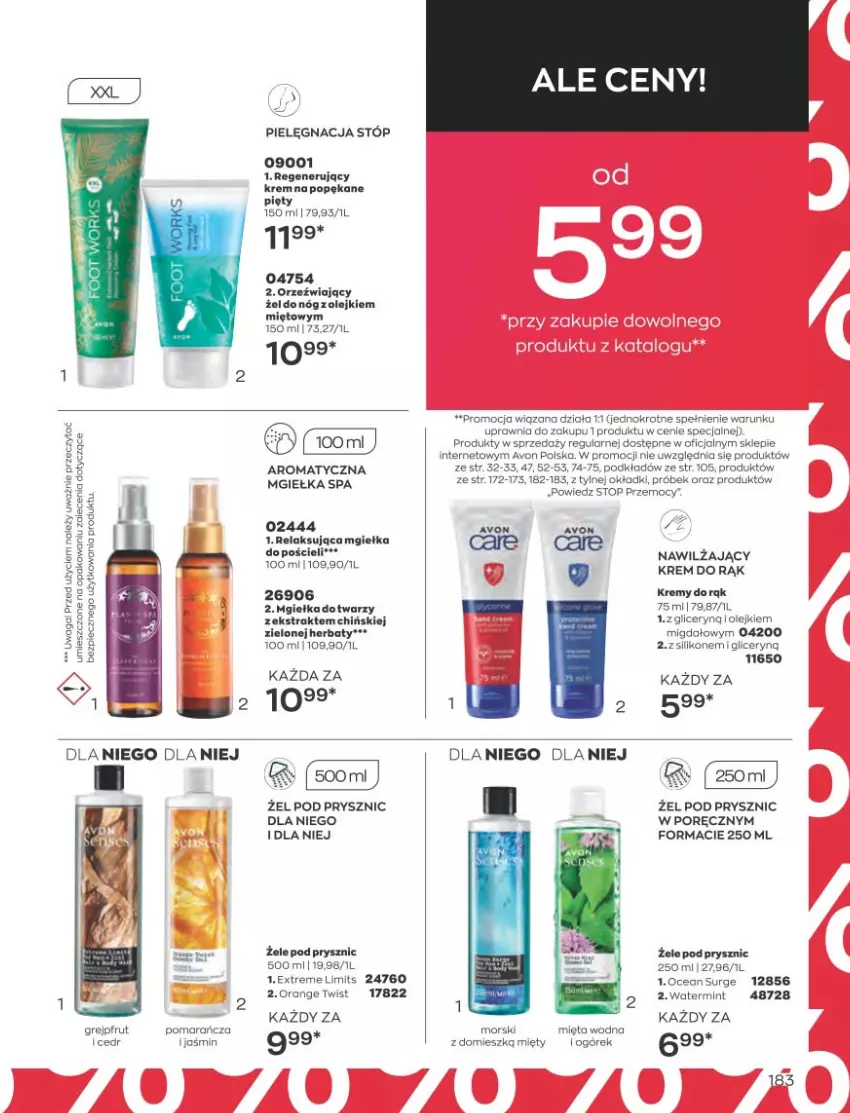 Gazetka promocyjna Avon - Katalog Avon 5/2023 kampania maj - ważna 01.05 do 31.05.2023 - strona 183 - produkty: Grejpfrut, Krem do rąk, Mięta, Ogórek, Olej, Piec, Por, Pościel, Rama, Top, Waga