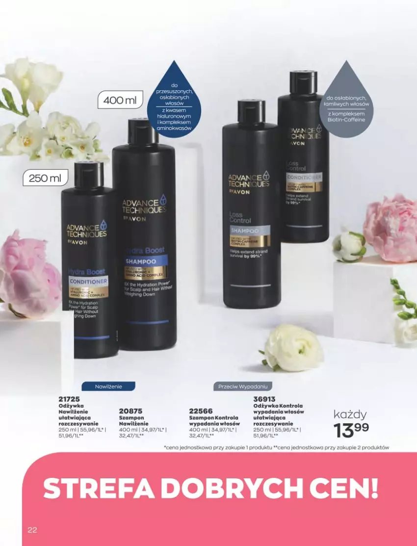 Gazetka promocyjna Avon - Katalog Avon 5/2023 kampania maj - ważna 01.05 do 31.05.2023 - strona 22 - produkty: Odżywka, Szampon